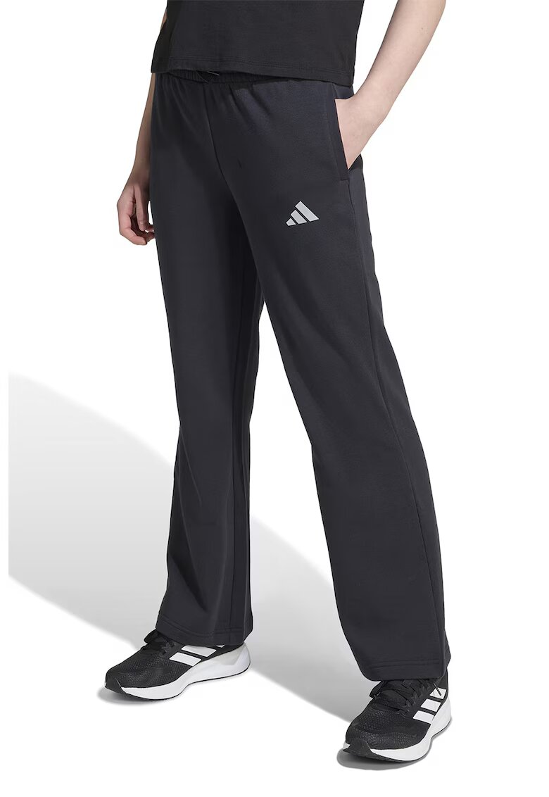 ADIDAS SPORTSWEAR Pantaloni de trening evazati cu logo - Negru