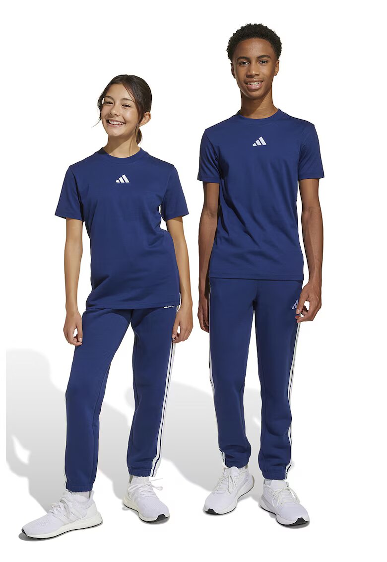 ADIDAS SPORTSWEAR Pantaloni de trening regular fit cu benzi logo contrastante - Alb/Albastru inchis