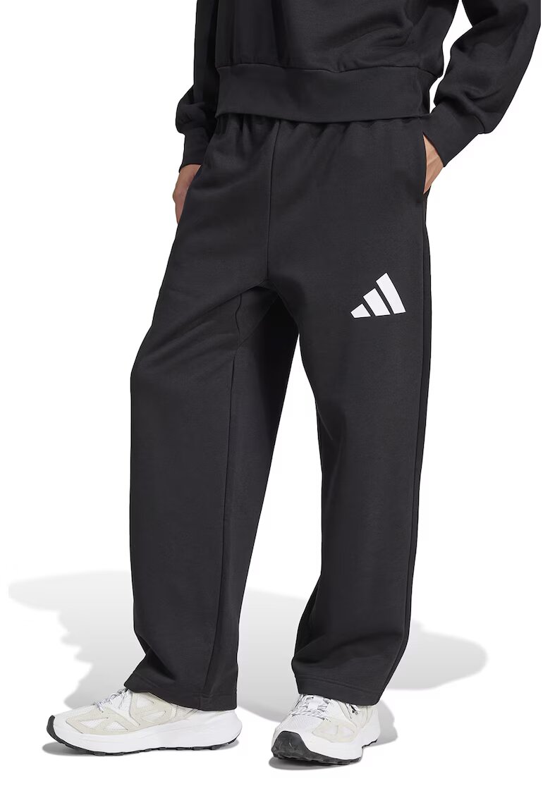 ADIDAS SPORTSWEAR Pantaloni de trening relaxed-fit cu logo Essentials - Alb/Negru