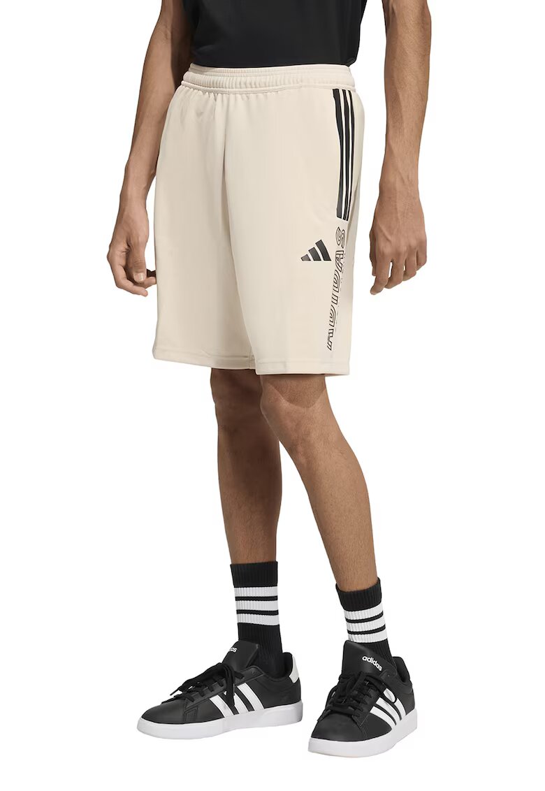 ADIDAS SPORTSWEAR Pantaloni scurti cu imprimeu logo Tiro - Negru/Crem