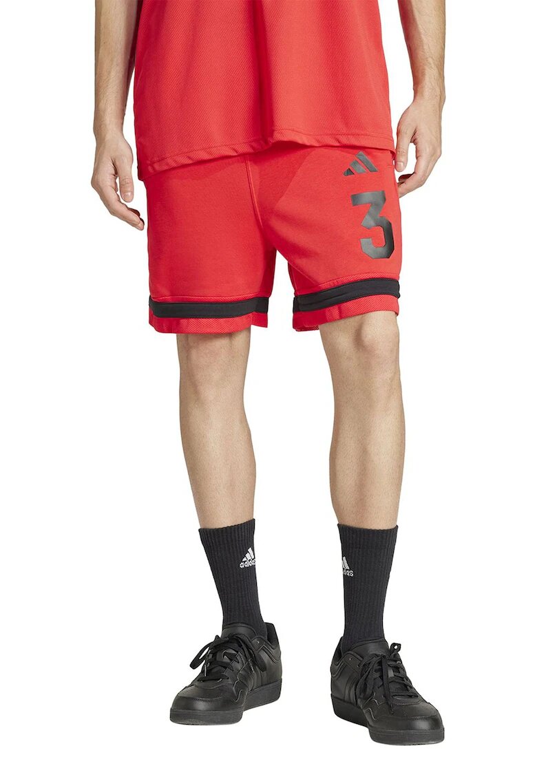 ADIDAS SPORTSWEAR Pantaloni scurti cu logo - Rosu/Negru