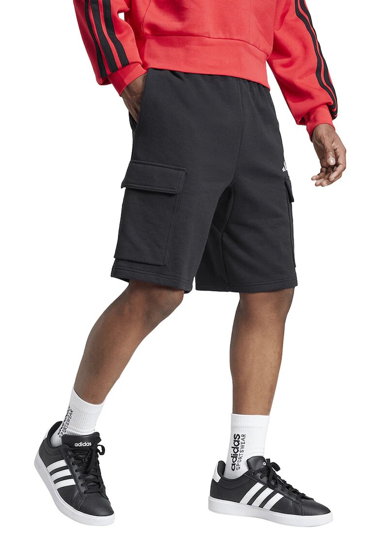 ADIDAS SPORTSWEAR Pantaloni scurti cu snur - Alb/Negru