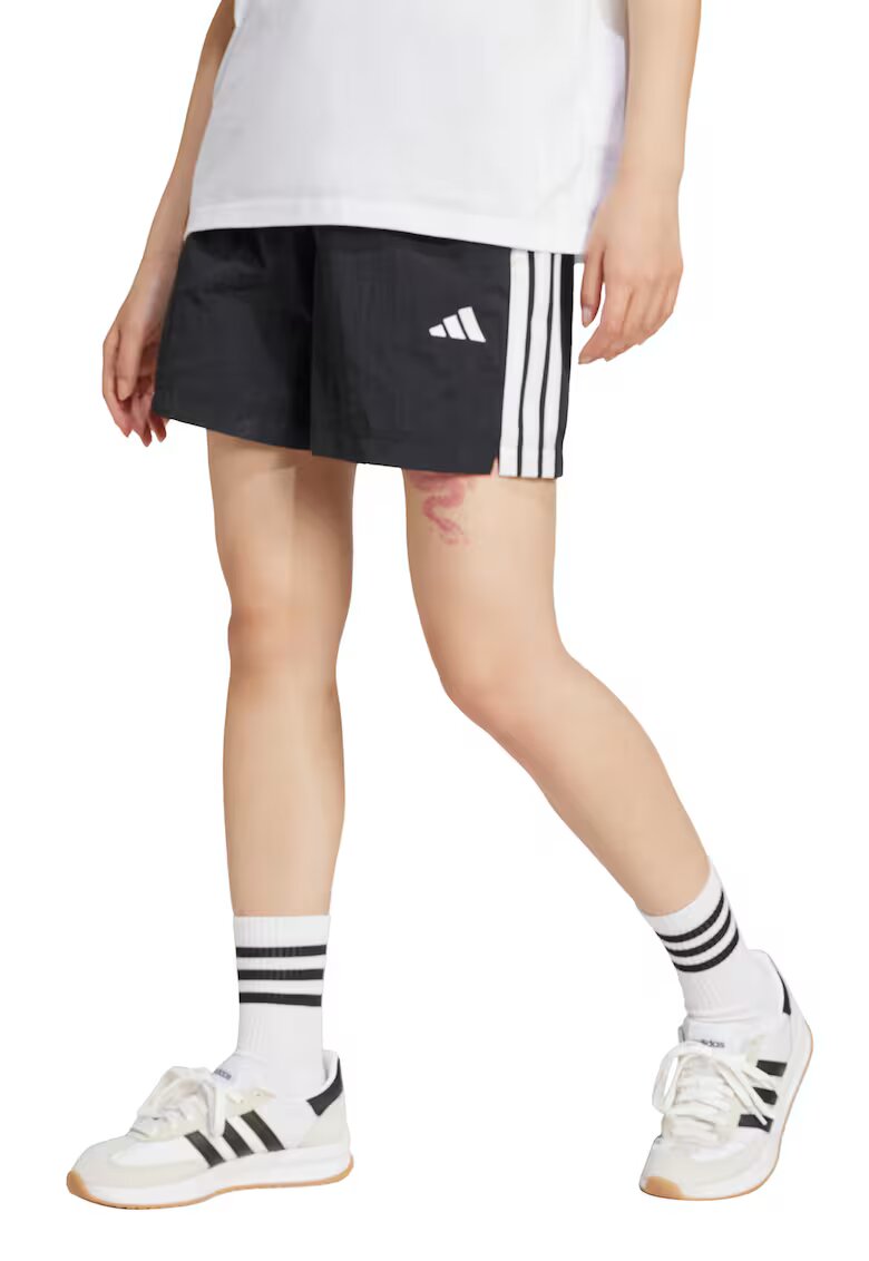 ADIDAS SPORTSWEAR Pantaloni scurti cu talie ajustabila - Alb/Negru stins