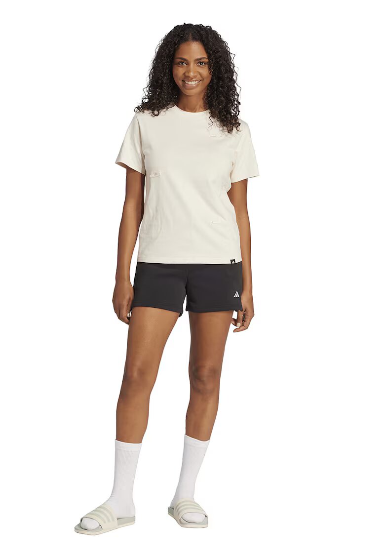 ADIDAS SPORTSWEAR Pantaloni scurti de trening cu doua buzunare - Alb/Negru