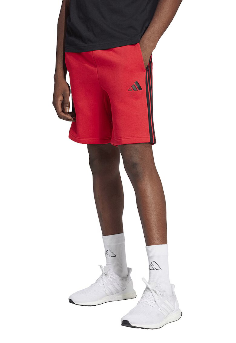 ADIDAS SPORTSWEAR Pantaloni scurti din amestec de bumbac - Negru/Rosu vermillion