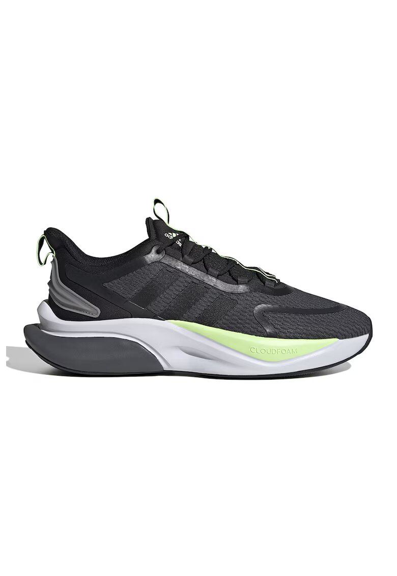 ADIDAS SPORTSWEAR Pantofi sport cu insertii de plasa AlphaBounce+ - Negru/Verde lime/Gri antracit