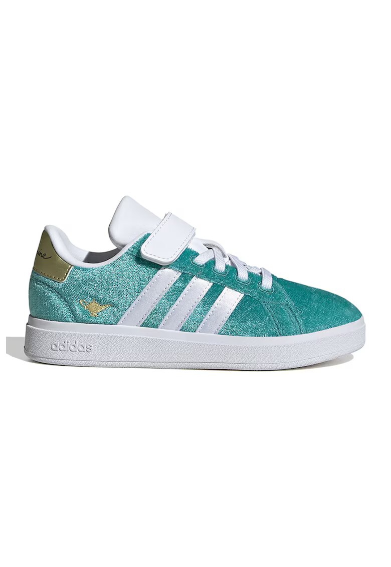 ADIDAS SPORTSWEAR Pantofi sport cu insertii stralucitoare Disney Jasmine Grand Court 2.0 - Verde/Auriu