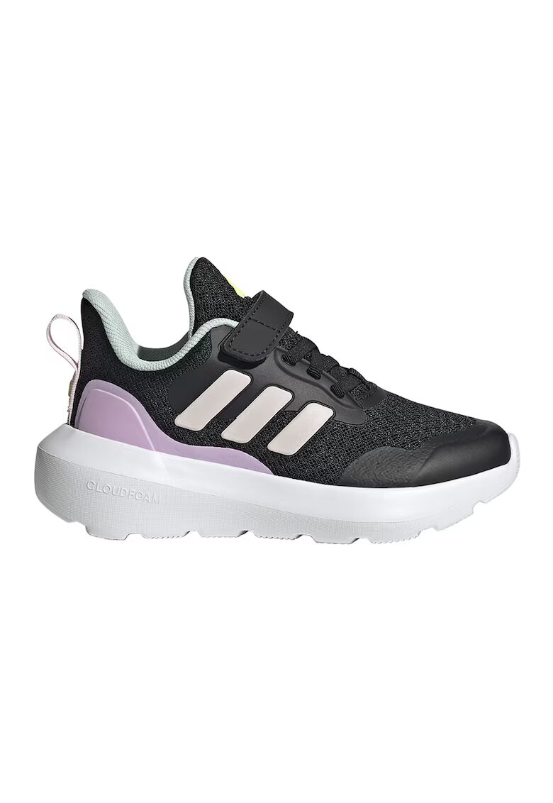 ADIDAS SPORTSWEAR Pantofi sport cu talpa wedge si inchidere velcro Forta Run 3.0 - Negru/Roz pal