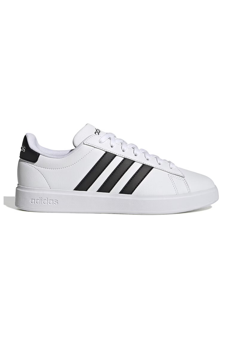 ADIDAS SPORTSWEAR Pantofi sport de piele ecologica cu imprimeu logo Grand Court 2.0 - Alb/Negru