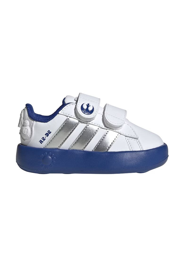 ADIDAS SPORTSWEAR Pantofi sport de piele ecologica cu velcro Droids Grand Court - Alb/Albastru royal