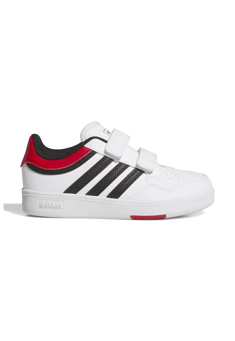 ADIDAS SPORTSWEAR Pantofi sport de piele ecologica cu velcro Hoops 4.0 - Negru/Alb optic/Rosu vermillion