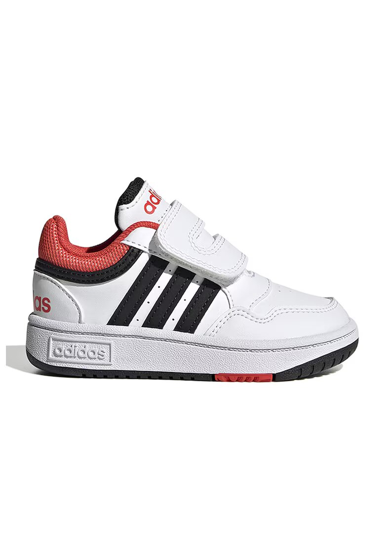 ADIDAS SPORTSWEAR Pantofi sport de piele ecologica cu velcro Hoops - Rosu/Alb/Negru