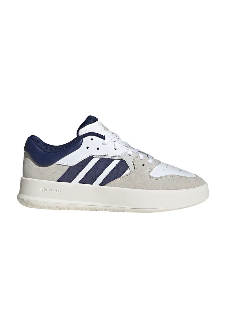 ADIDAS SPORTSWEAR Pantofi sport din piele cu garnituri din piele intoarsa Court 24 - Albastru prafuit/Alb murdar/Bej deschis