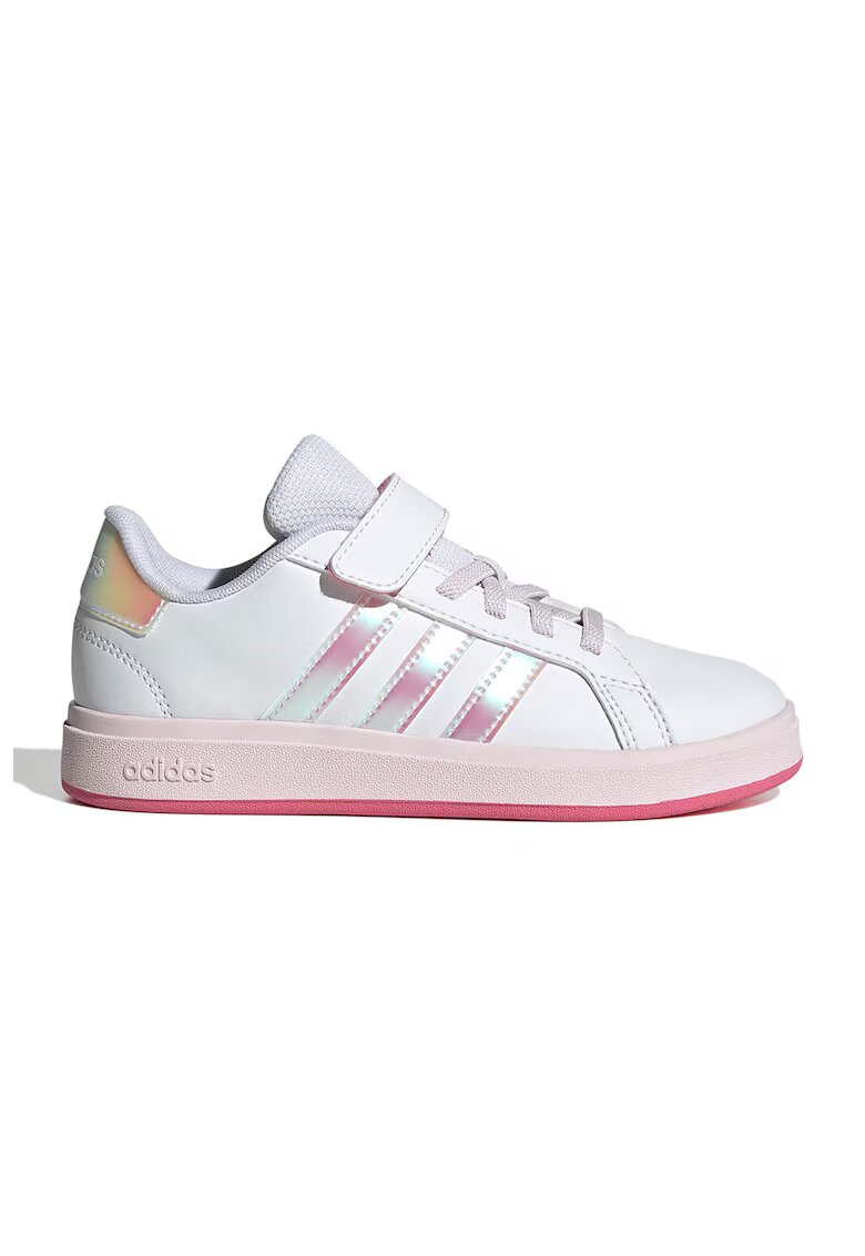 ADIDAS SPORTSWEAR Pantofi sport din piele ecologica cu velcro Grand Court - Alb/Roz deschis