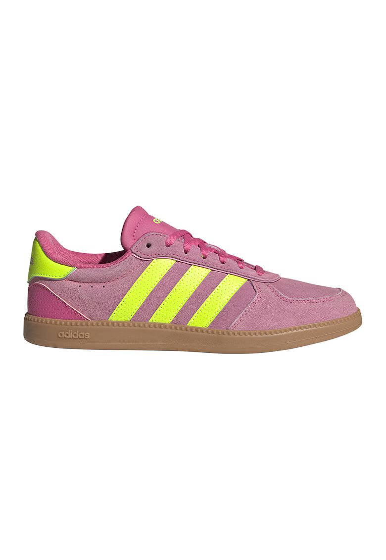 ADIDAS SPORTSWEAR Pantofi sport din piele intoarsa Breaknet Sleek cu logo - Roz inchis/Verde lime
