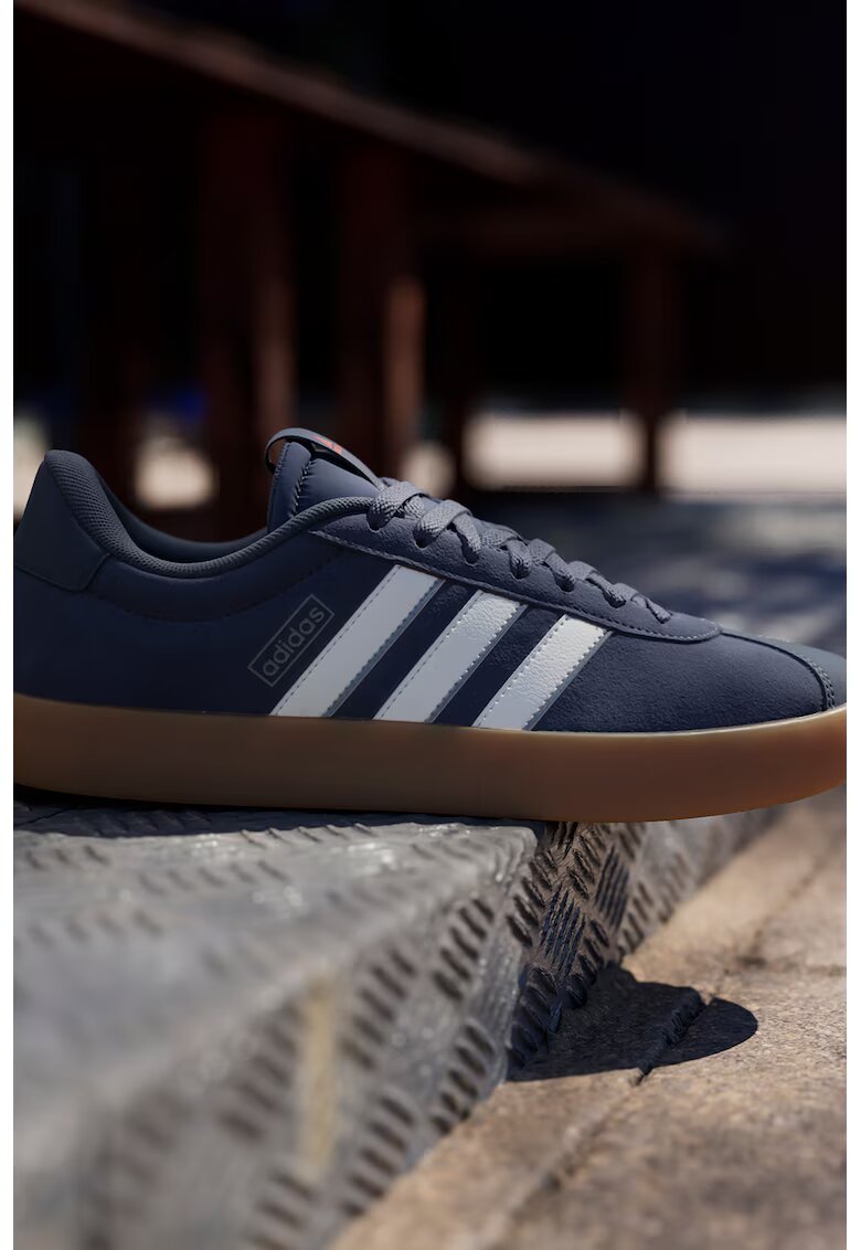 ADIDAS SPORTSWEAR Pantofi sport din piele intoarsa VL Court 3.0 - Albastru prafuit/Alb optic/Caramel