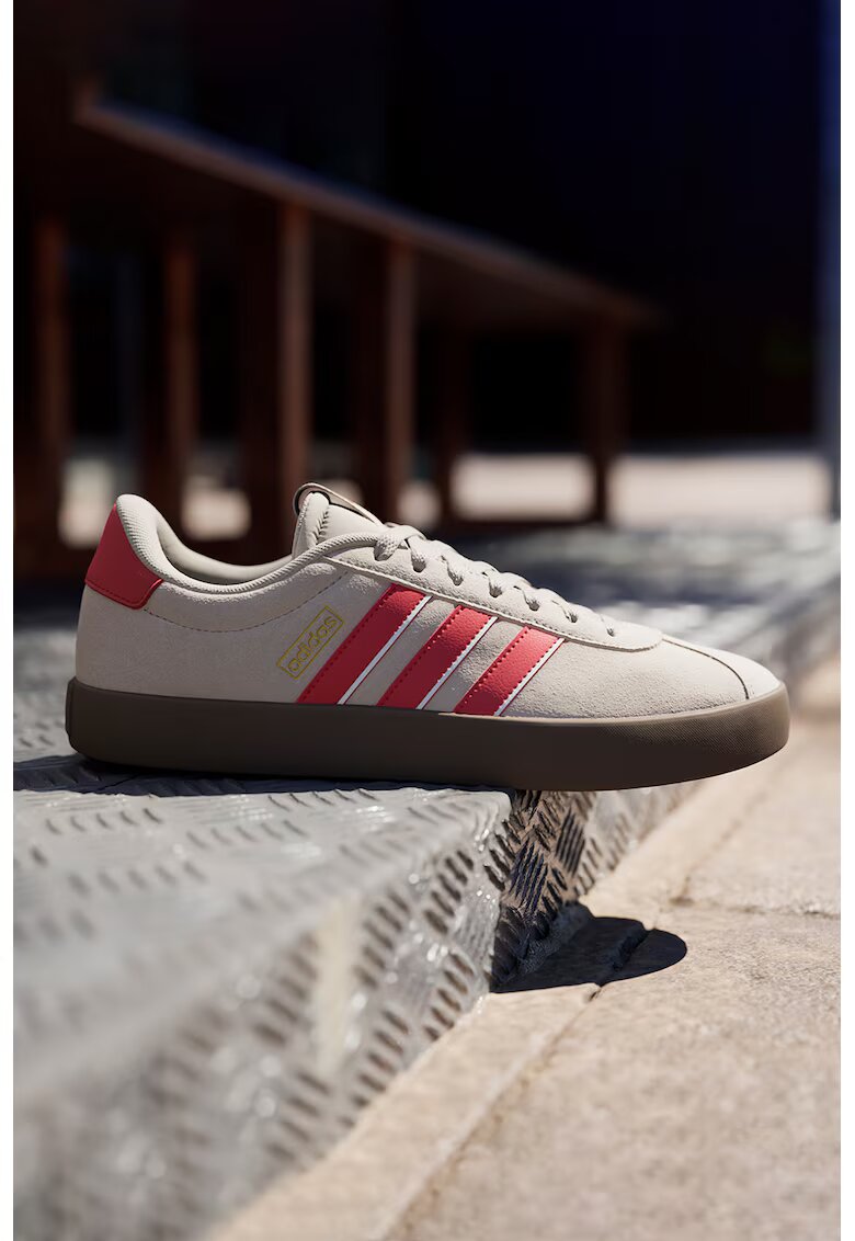 ADIDAS SPORTSWEAR Pantofi sport din piele intoarsa VL Court 3.0 - Rosu/Maro taupe deschis
