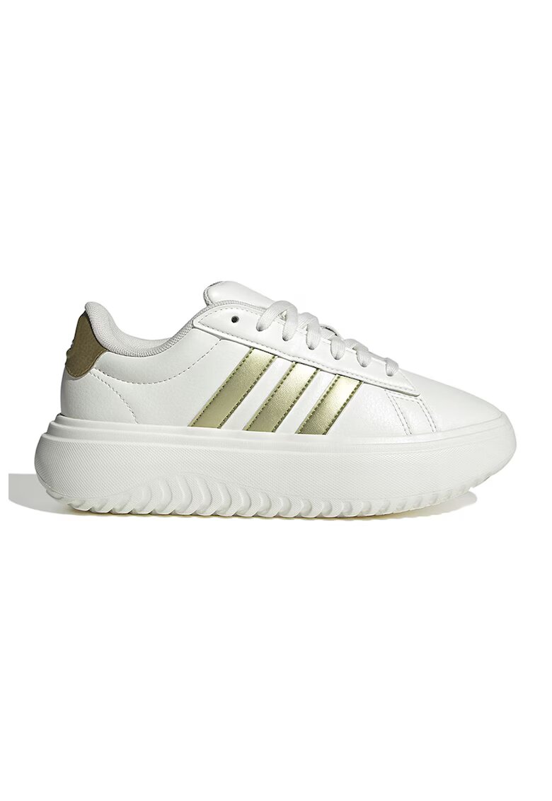 ADIDAS SPORTSWEAR Pantofi sport flatform de piele ecologica Grand Court - Alb/Auriu