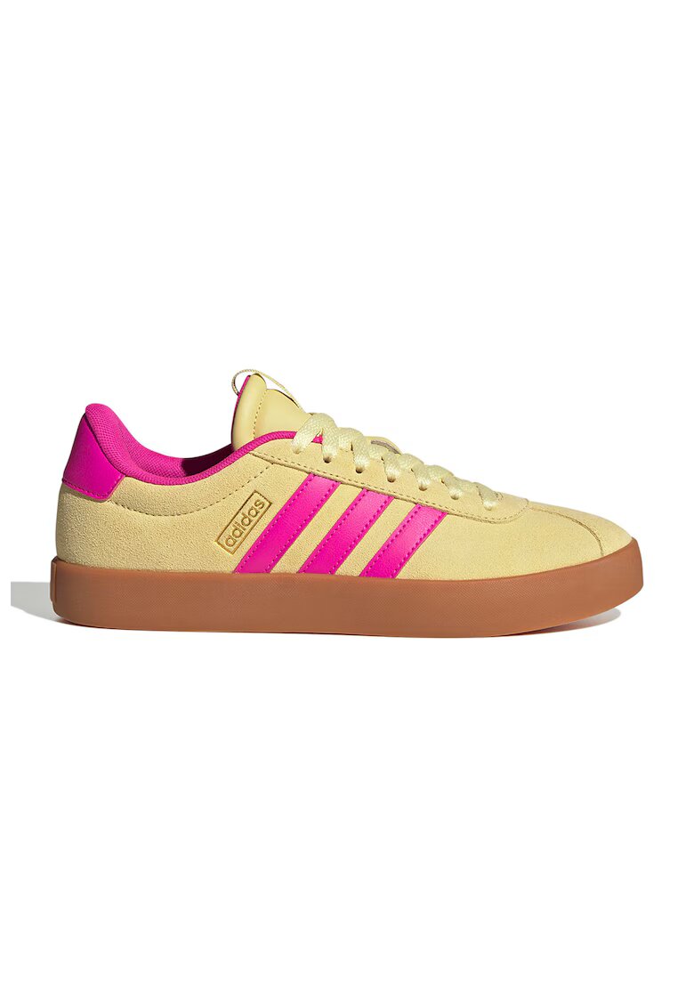ADIDAS SPORTSWEAR Pantofi sport VL Court 3.0 de piele intoarsa - Roz deschis/Galben deschis