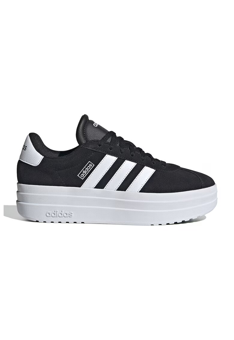 ADIDAS SPORTSWEAR Pantofi sport VL Court Bold flatform din piele intoarsa - Alb/Negru