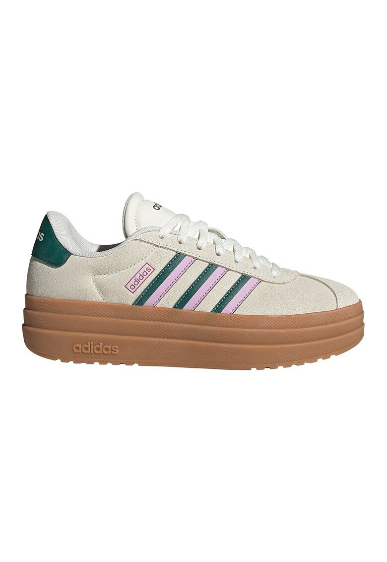 ADIDAS SPORTSWEAR Pantofi sport VL Court Bold flatform din piele intoarsa - Lila/Verde englez/Alb murdar