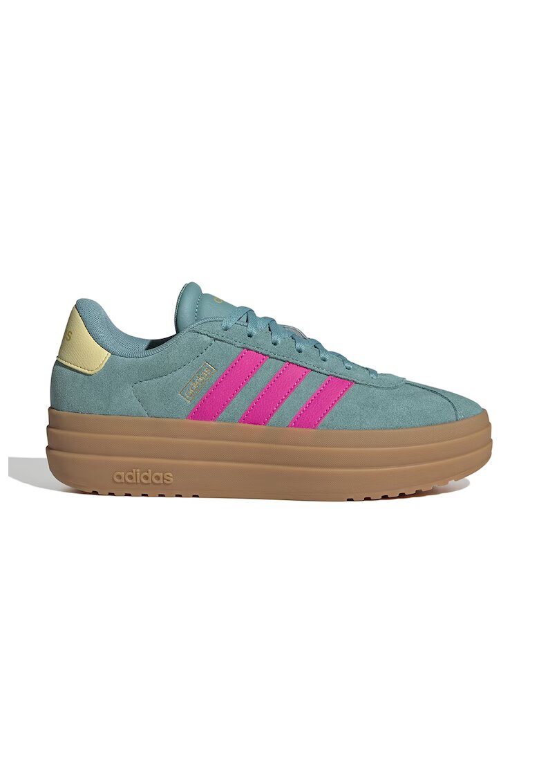 ADIDAS SPORTSWEAR Pantofi sport VL Court Bold flatform din piele intoarsa - Roz deschis/Verde persan