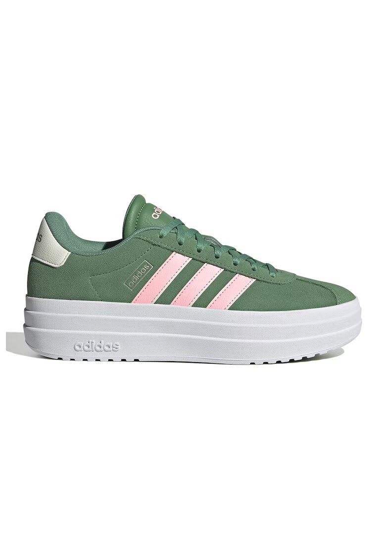 ADIDAS SPORTSWEAR Pantofi sport VL Court Bold flatform din piele intoarsa - Roz pastel/Verde aquamarin