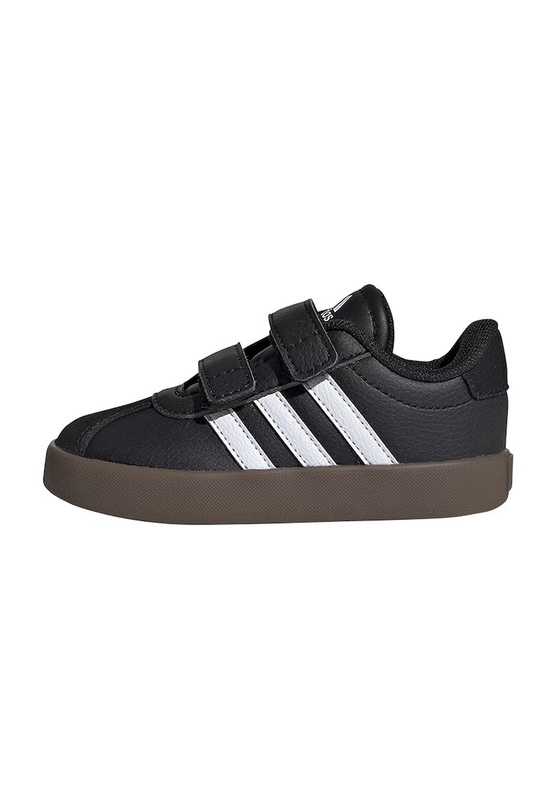 ADIDAS SPORTSWEAR Pantofi sport VL Court de piele ecologica si piele intoarsa cu velcro - Alb/Negru