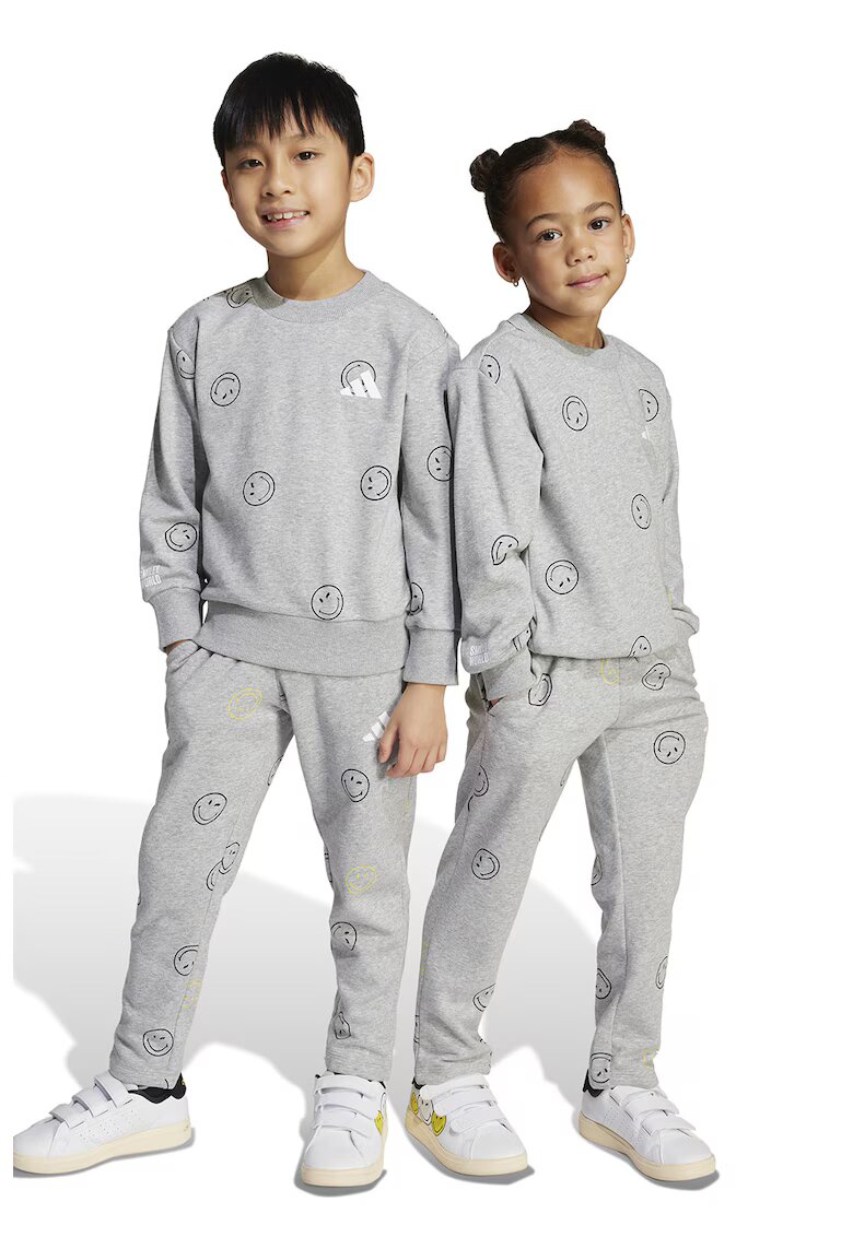 ADIDAS SPORTSWEAR Set de bluza de trening relaxed fit si pantaloni de trening - 2 piese - Gri deschis melange