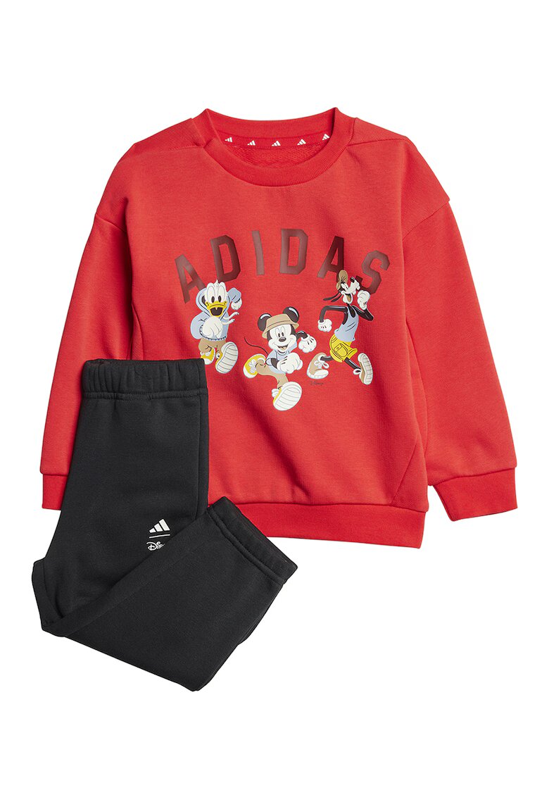 ADIDAS SPORTSWEAR Set de bluza si pantaloni de trening cu imprimeu cu Mickey Mouse - Rosu/Alb/Negru