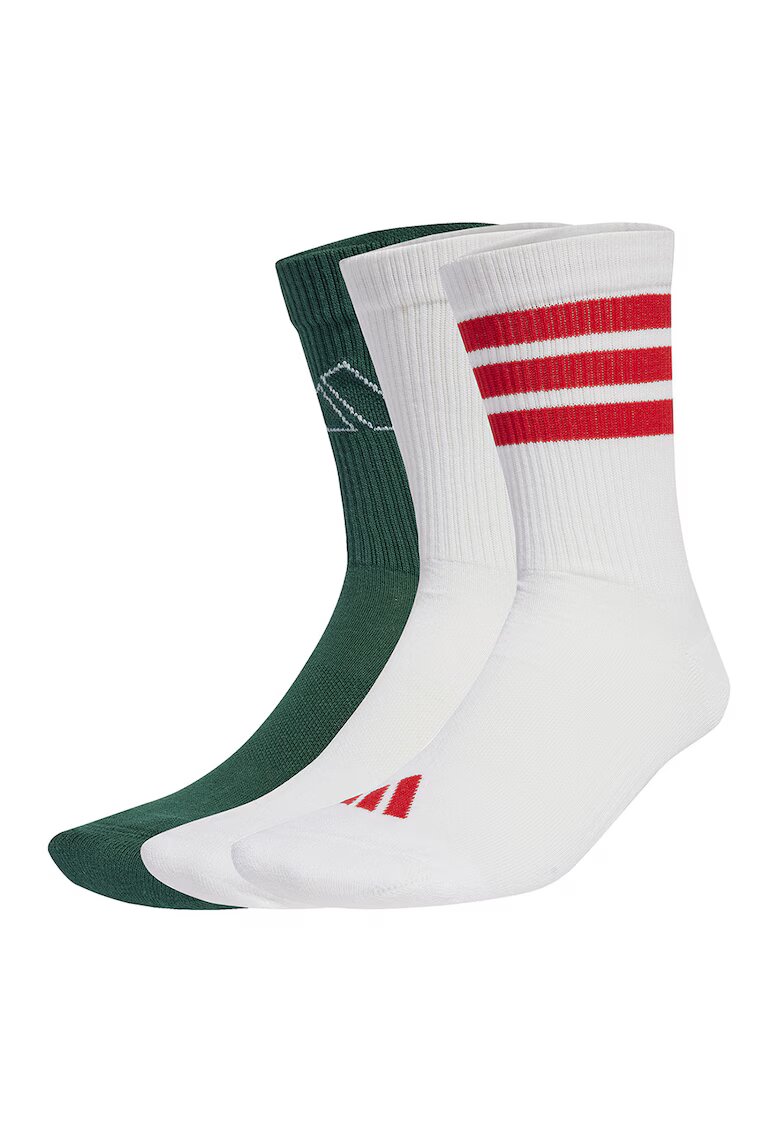 ADIDAS SPORTSWEAR Set de sosete lungi - 3 Perechi - Rosu/Alb/Verde