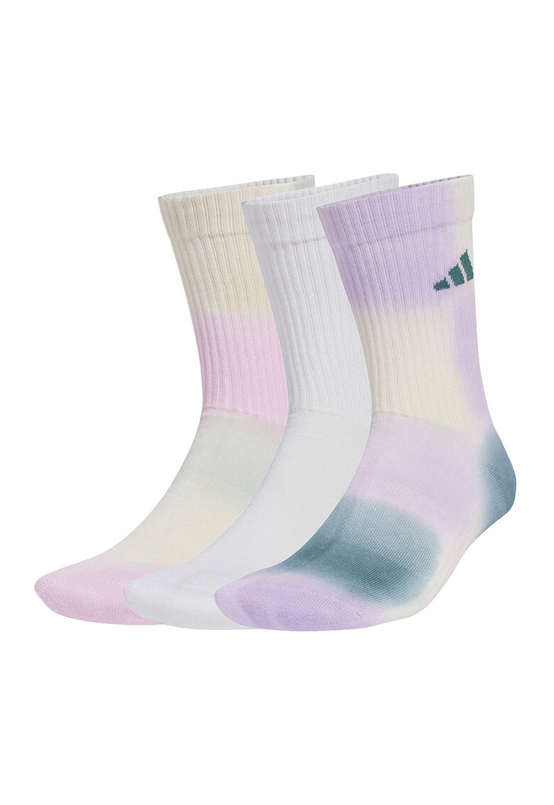 ADIDAS SPORTSWEAR Set de sosete lungi unisex cu model tie dye - 3 Perechi - Verde/Galben/Lila
