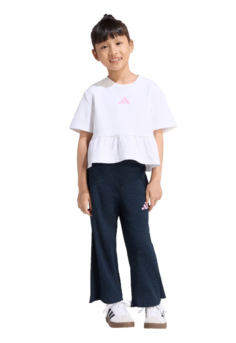 ADIDAS SPORTSWEAR Set de tricou si pantaloni - 2 piese - Alb/Roz
