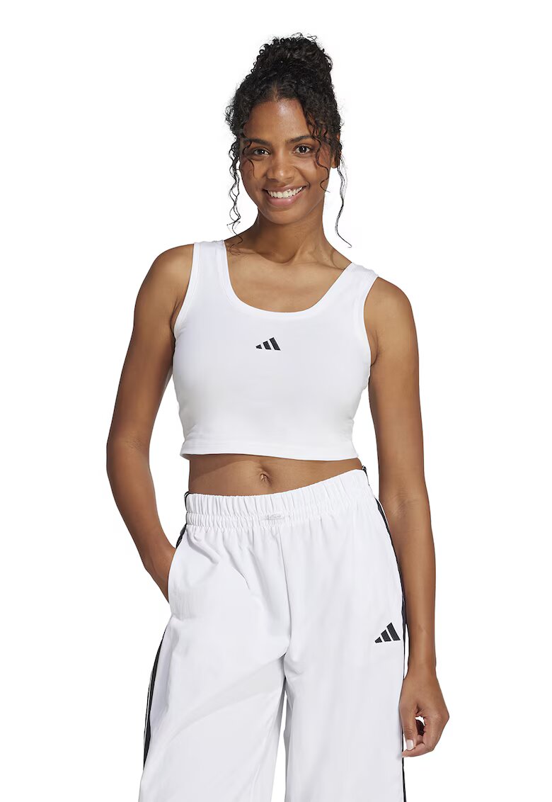ADIDAS SPORTSWEAR Top crop cu detaliu logo - Alb optic