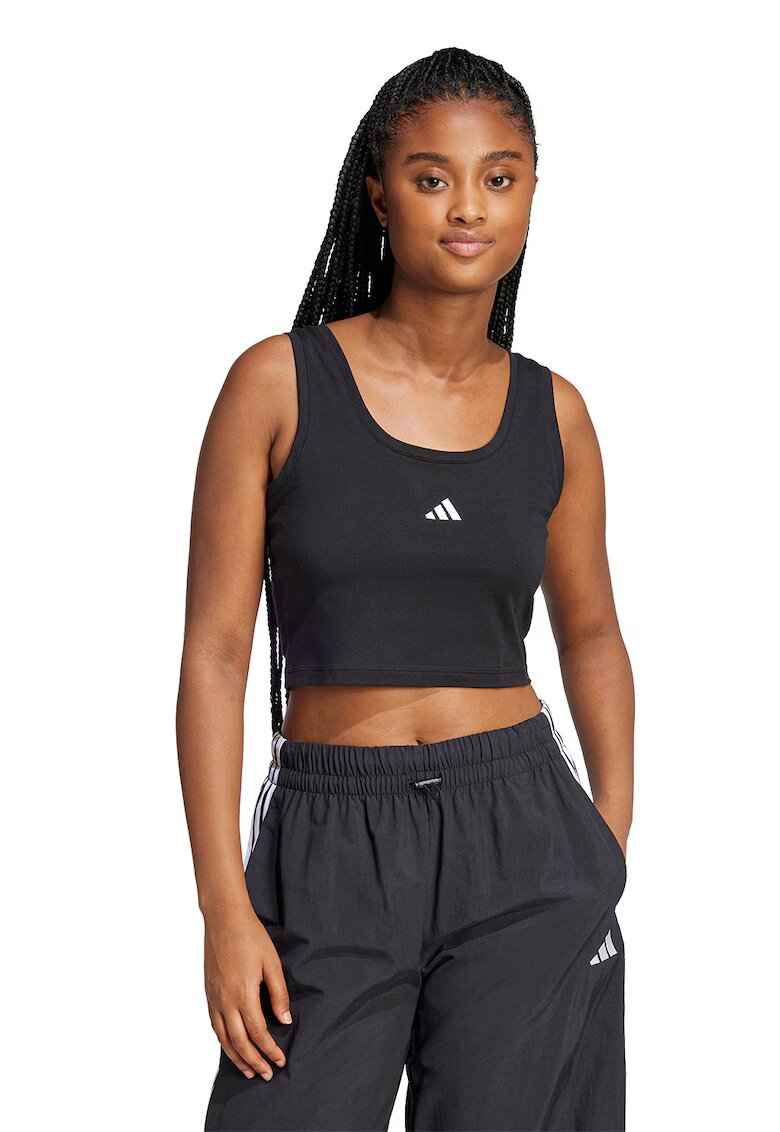 ADIDAS SPORTSWEAR Top crop cu detaliu logo - Negru