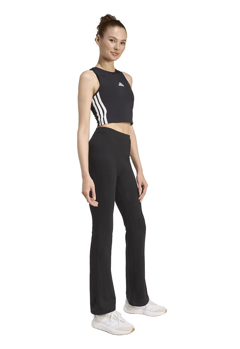 ADIDAS SPORTSWEAR Top crop slim fit cu vatelina - Alb/Negru