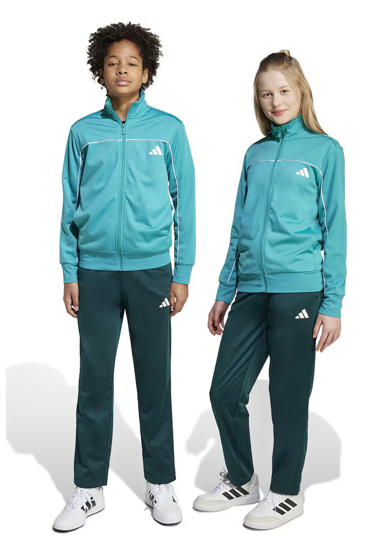 ADIDAS SPORTSWEAR Trening cu fermoar model colorblock - Alb/Albastru aquamarin/Albastru petrol