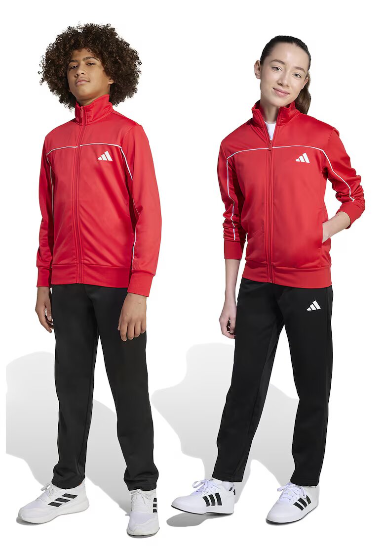 ADIDAS SPORTSWEAR Trening cu fermoar model colorblock - Alb/Negru/Coral