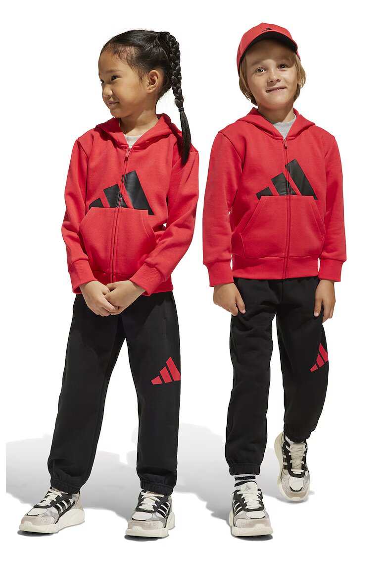 ADIDAS SPORTSWEAR Trening cu fermoar si gluga - Rosu/Negru
