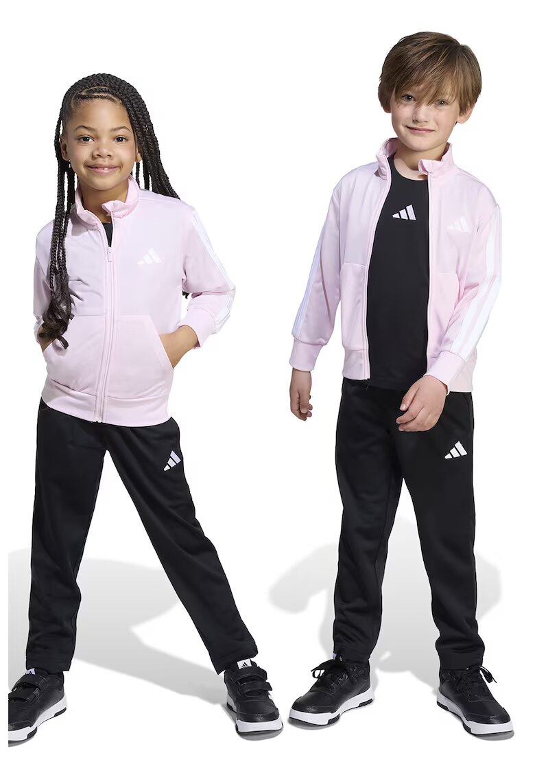ADIDAS SPORTSWEAR Trening cu fermoar si logo - Alb/Negru/Roz pal