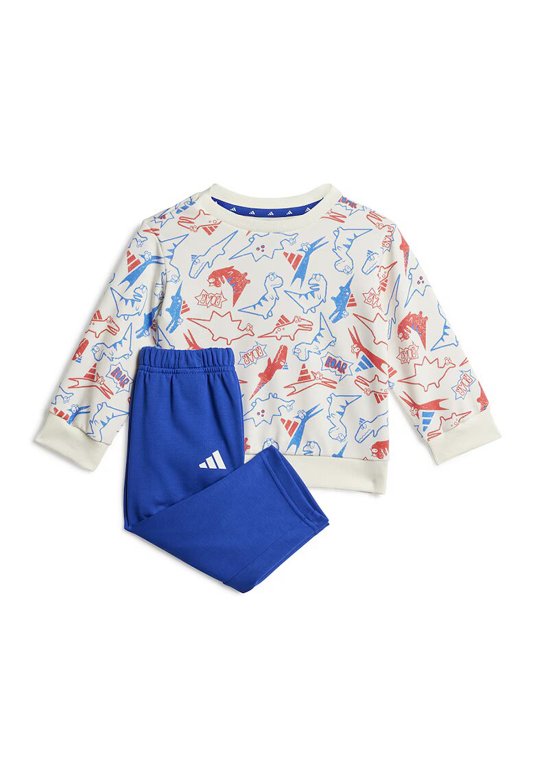 ADIDAS SPORTSWEAR Trening din amestec de bumbac cu imprimeu - Albastru royal/Alb murdar