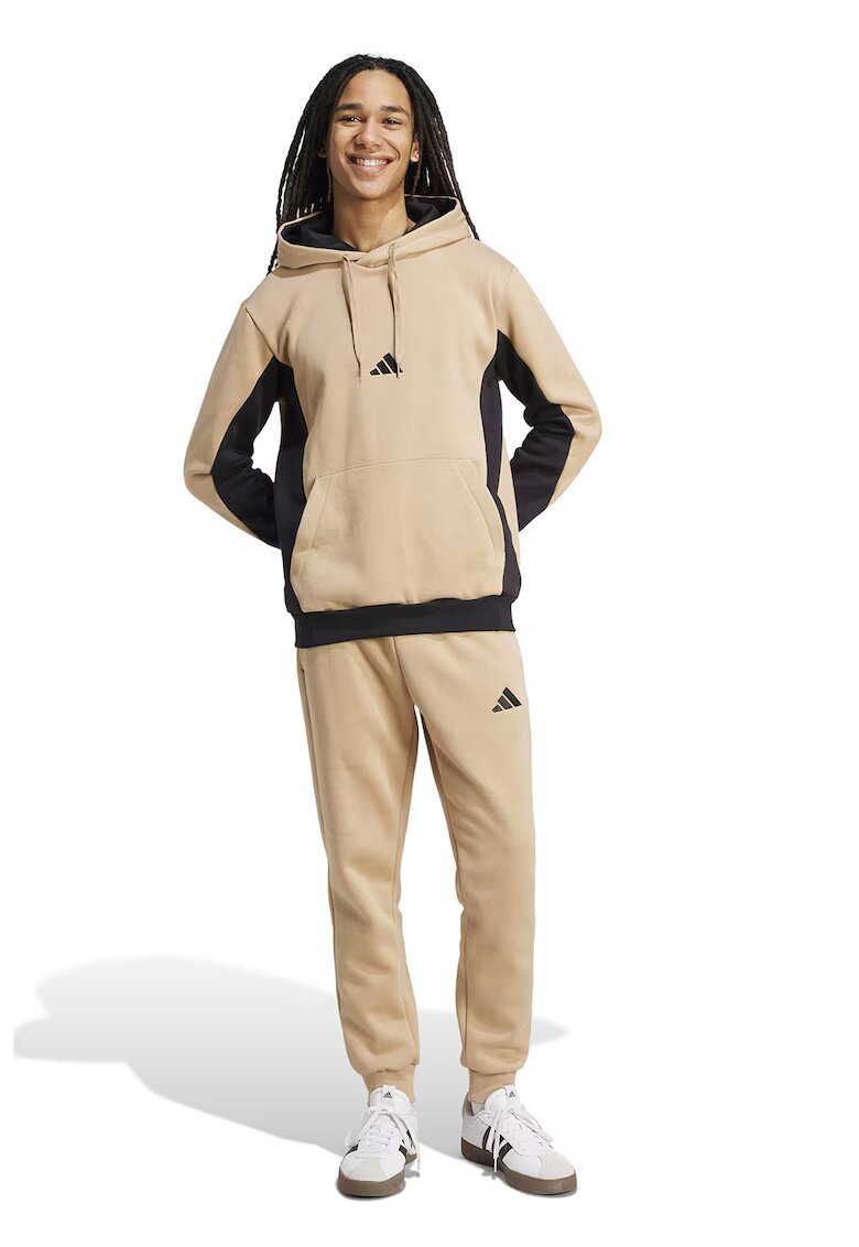 ADIDAS SPORTSWEAR Trening din amestec de bumbac cu logo - Negru/Maro nisip