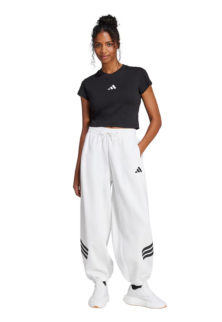 ADIDAS SPORTSWEAR Tricou crop din bumbac - Negru