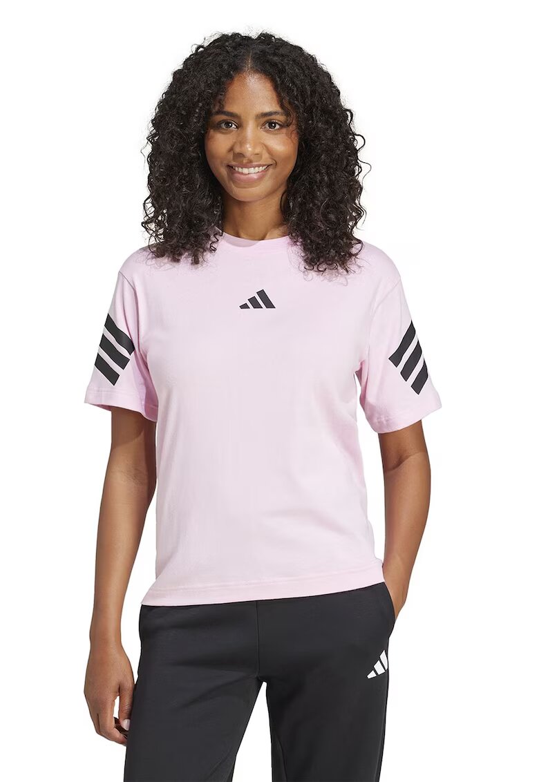 ADIDAS SPORTSWEAR Tricou cu decolteu la baza gatului Future Icons 3-Stripes - Roz pastel