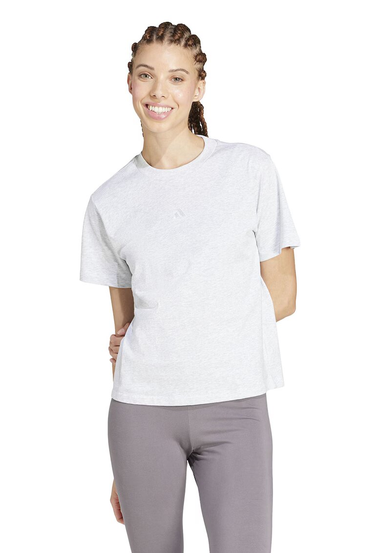 ADIDAS SPORTSWEAR Tricou cu decolteu lrotund si logo discret - Alb