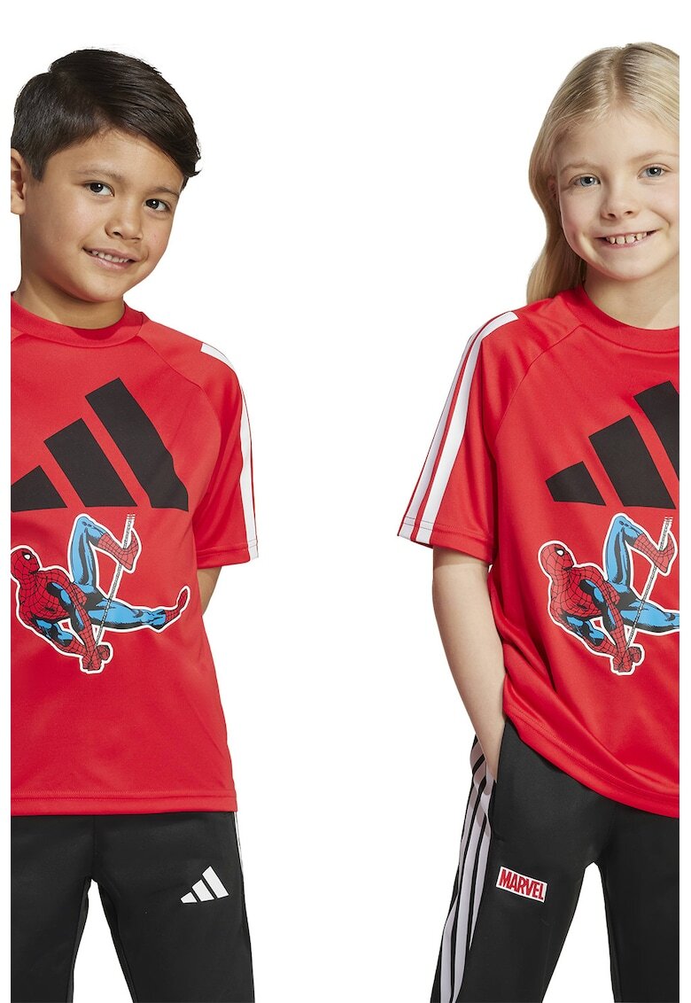 ADIDAS SPORTSWEAR Tricou cu imprimeu cu Spider Man - Rosu/Negru/Albastru