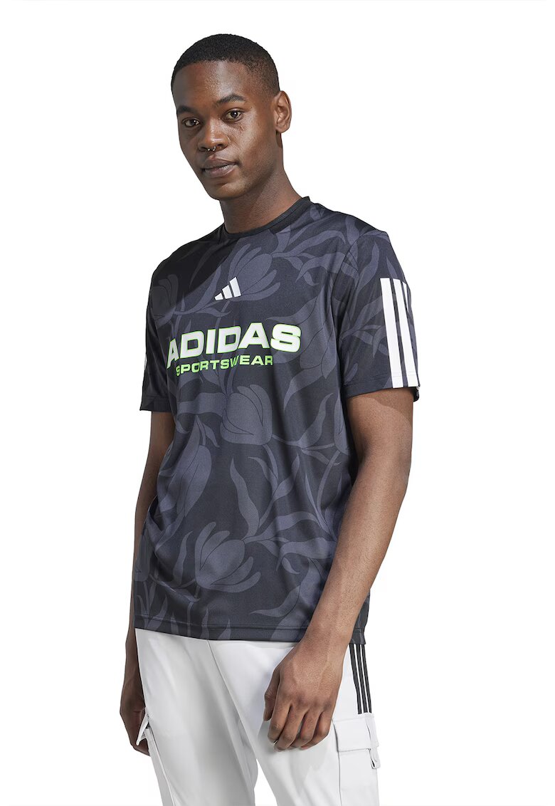 ADIDAS SPORTSWEAR Tricou cu imprimeu logo Tiro - Negru/Gri