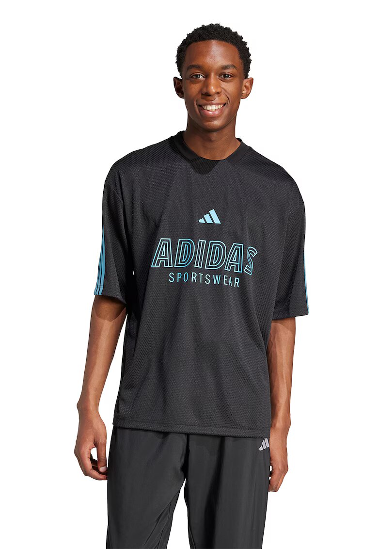 ADIDAS SPORTSWEAR Tricou cu logo - Albastru pastel/Negru stins