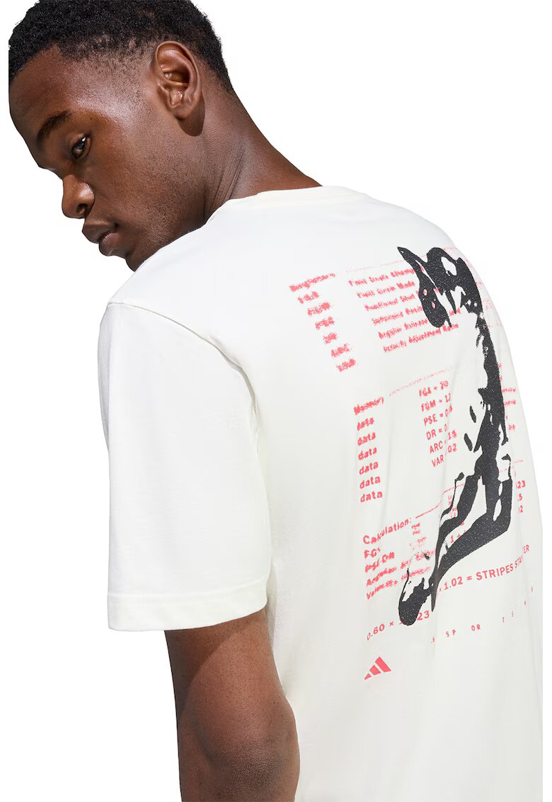 ADIDAS SPORTSWEAR Tricou cu logo Hoop - Rosu/Alb murdar