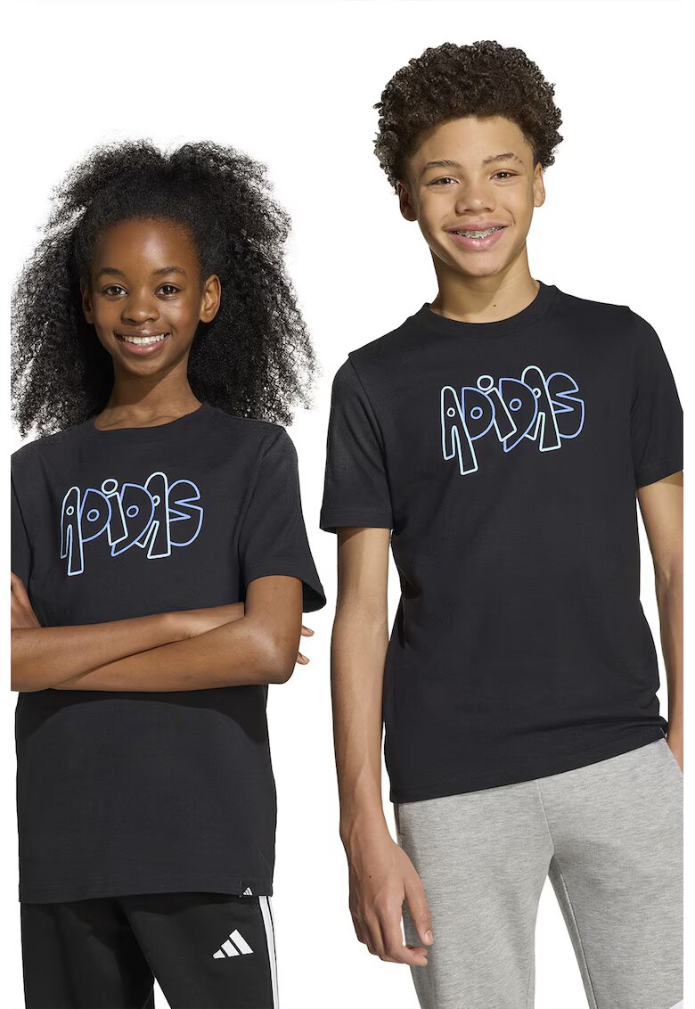 ADIDAS SPORTSWEAR Tricou cu logo pe piept si model graffiti - Negru